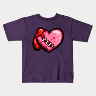 Dead Cartoon Zombie Heart - Ribs Kids T-Shirt